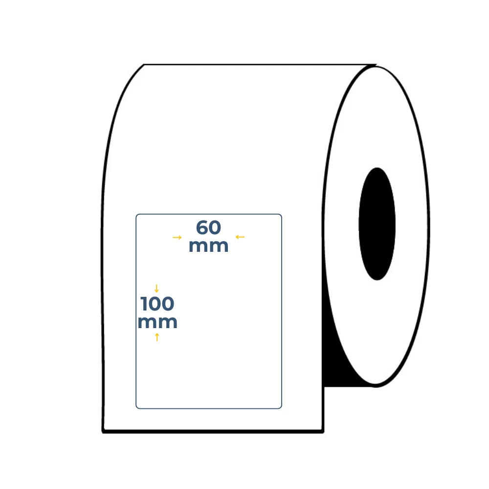 Caja de 24 Uds – Rollos de Etiquetas Adhesivas Blancas para Balanza100X60 B40