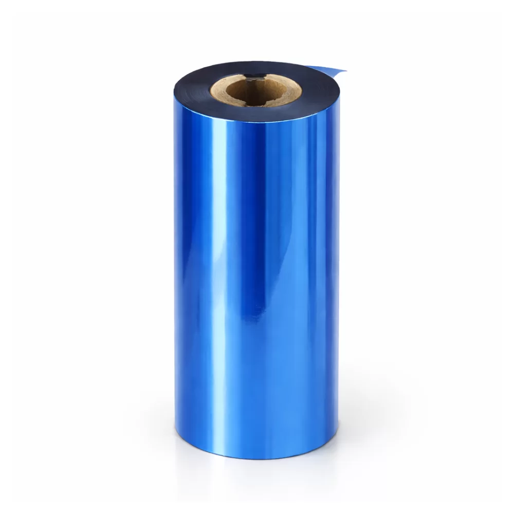 Caja de 17 Uds - Cinta Ribbon de Transferencia Térmica de Cera OUT Azul 110X74 B1/2"