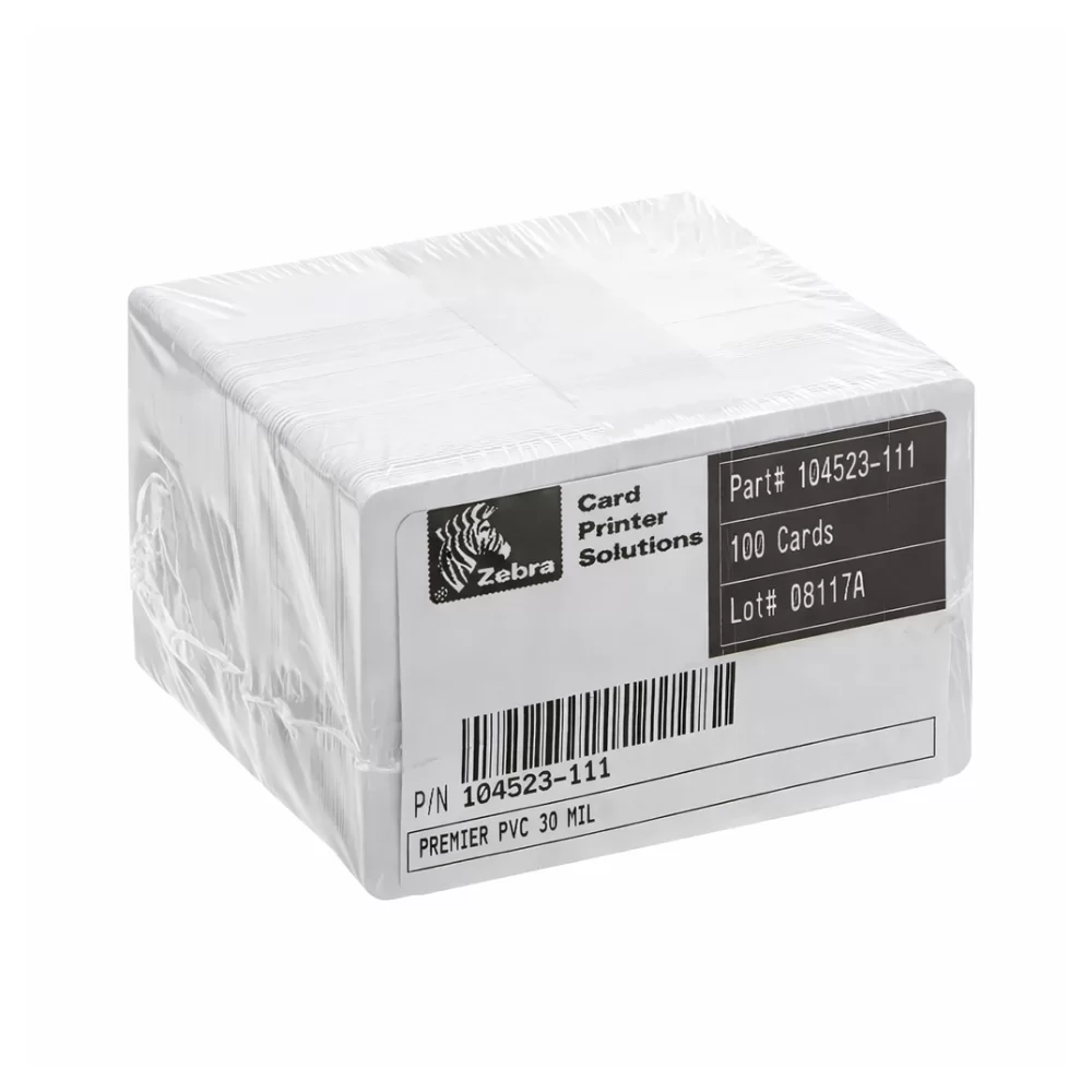 Tarjeta de identificación Blancas Zebra 100 unidades