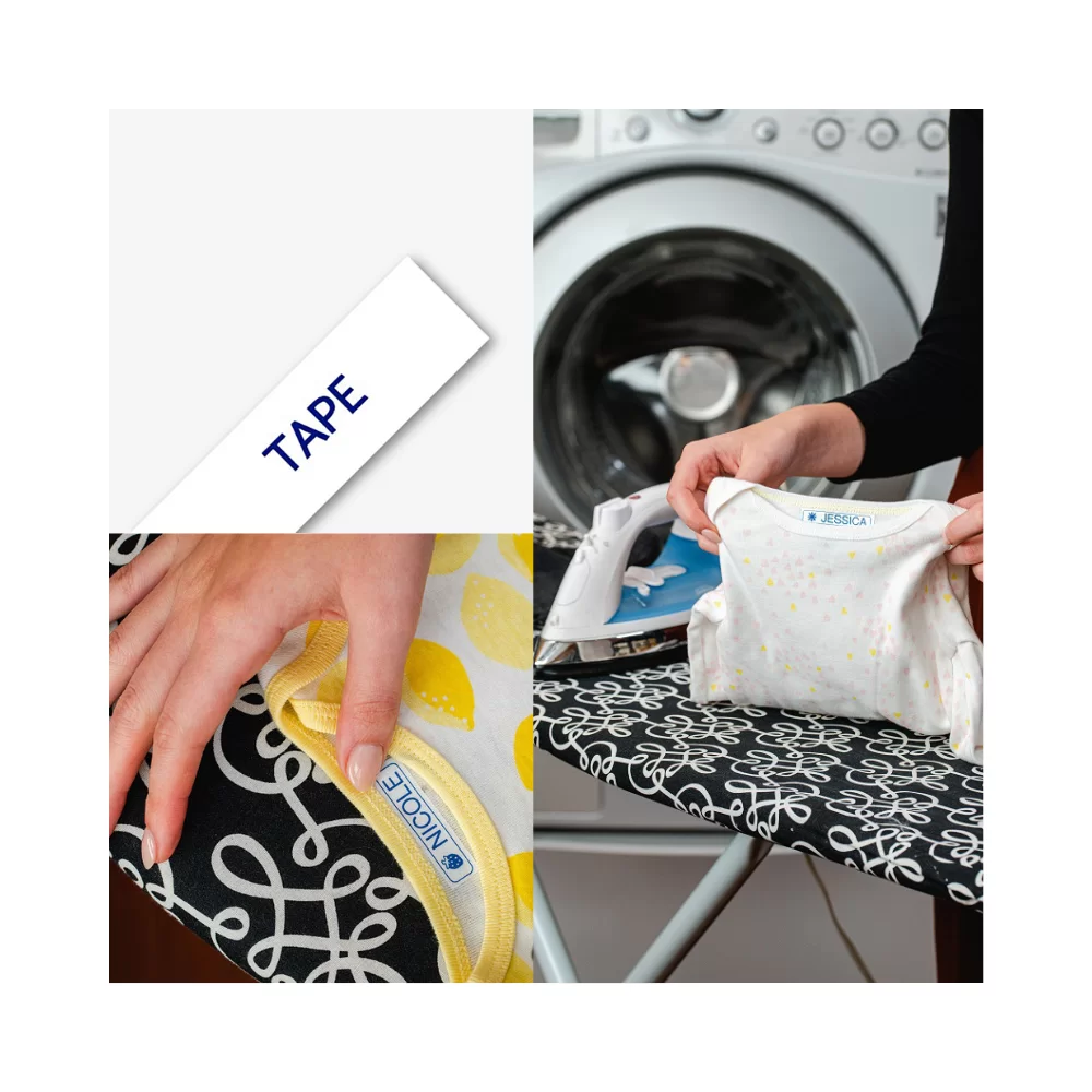 Cinta Textil Brother TZe-FA3 Azul sobre Blanco 12mm x 2.98mts - Imagen 2